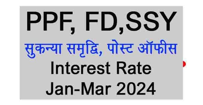 Post Office Small Savings Scheme Interest Rate Jan-Mar 2024